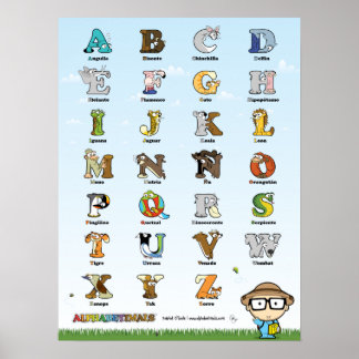 Cartel de los Alphabetimals - Versión española Poster