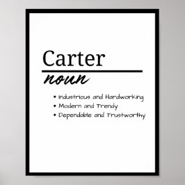 Carter, Boy Personlig Namn Definition Poster