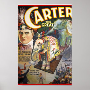 Carter den Underbara återställda Vintagen Magician Poster