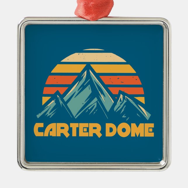 Carter Dome New Hampshire Retro Turcos Julgransprydnad Metall (Framsidan)