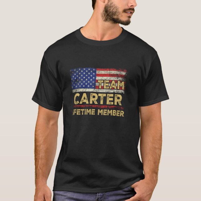 Carter Efternamn Shirt Team Carter Livstid Medlem T (Framsida)