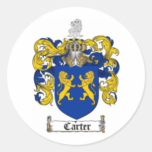 CARTER FAMILJVAPENSKÖLD - CARTER VAPENSKÖLD RUNT KLISTERMÄRKE