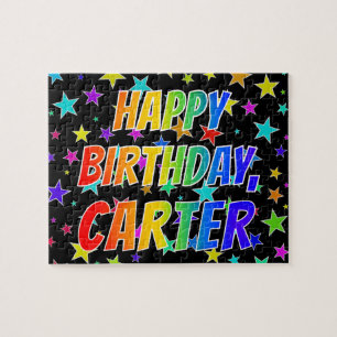 "CARTER" Första Namn, Roligt "GRATTIS PÅ FÖDELS Pussel
