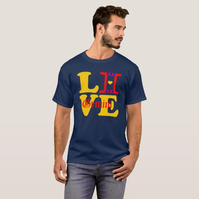 ♊ Carter 😍 I Kärlek Gemini-Best-Zodiac Sign Basic Tee (Hel framsida)
