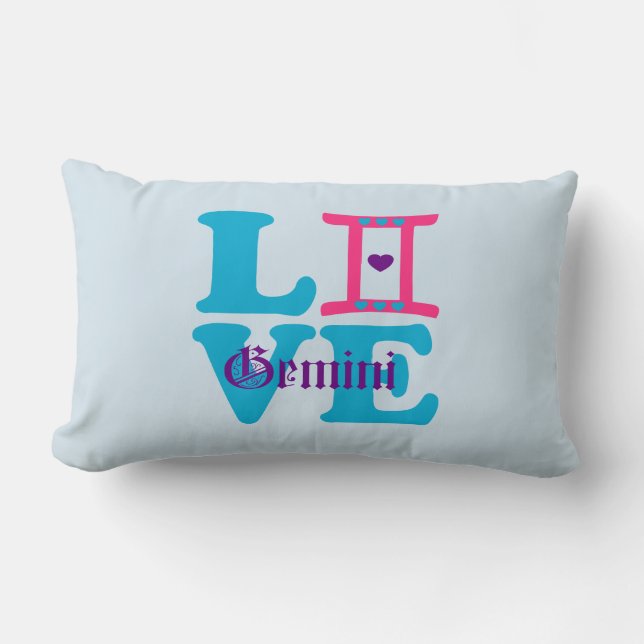 ♊ Carter 😍 I Kärlek Gemini-Best-Zodiac Sign Fab L Lumbarkudde (Framsida)