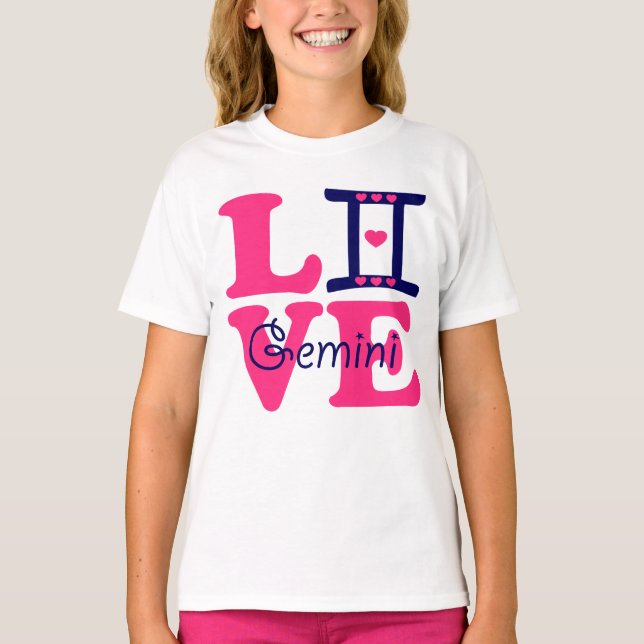 ♊ Carter 😍 I Kärlek Gemini-Best-Zodiac Sign Fabul Tee (Framsida)