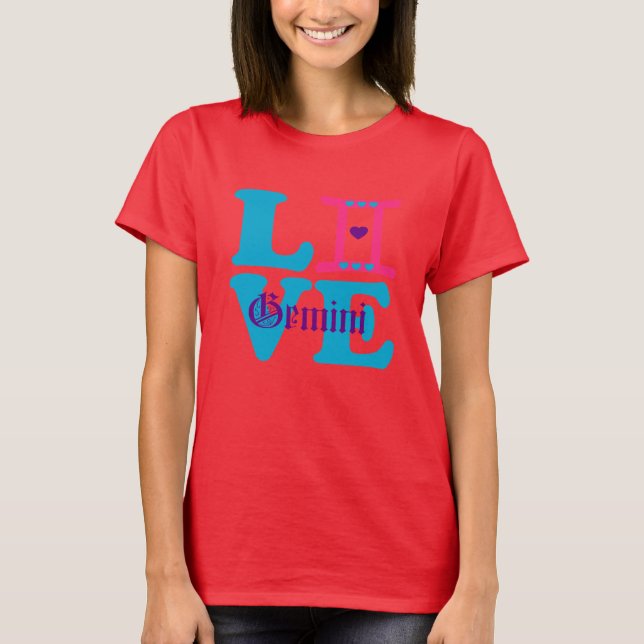 ♊ Carter 😍 I Kärlek Gemini-Best-Zodiac Sign Slim- Tee (Framsida)