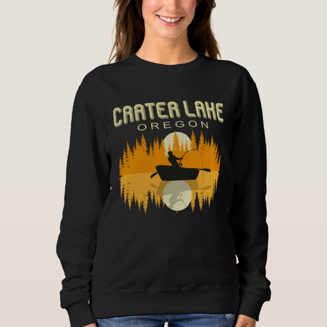 Carter Lake Oregon  USA Life and Fishing 80s Retro T Shirt (Framsida)