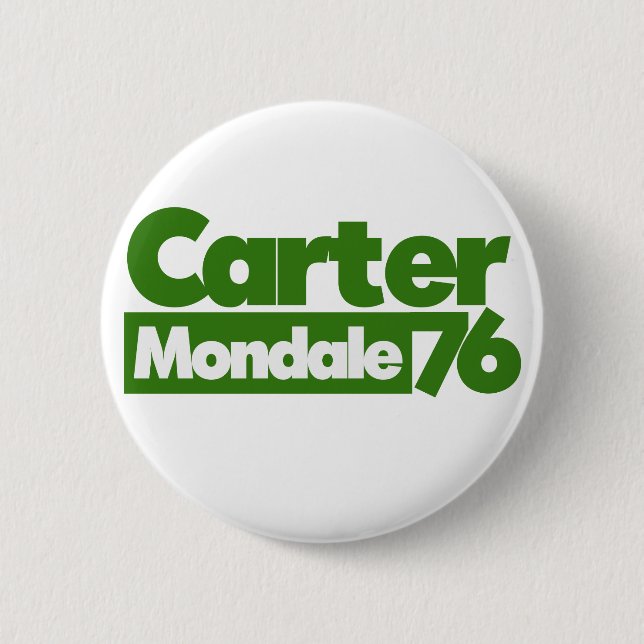 Carter Mondale 1976 Retro Politik Knapp (Framsida)