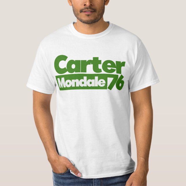 Carter Mondale 1976 Retro Politik T Shirt (Framsida)