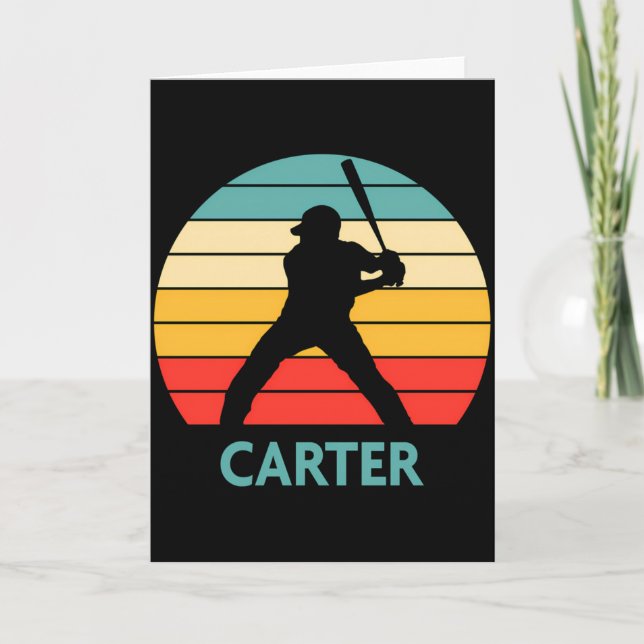 Carter Namn Present Personlig Baseball T-Shirt  Kort (Framsida)