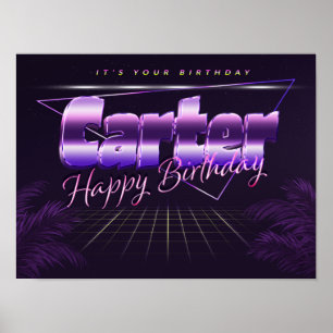 Carter Namn Vorname lila retro Poster Geburtstag