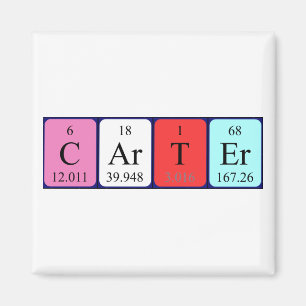 Carter periodiskt bord namn magnet