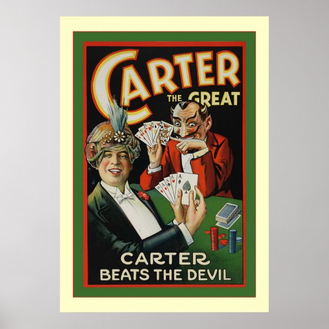 Carter, Underbar ~ Vintage Magician Poster (Framsidan)