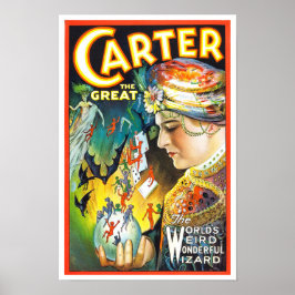 Carter Underbaren, 1927. Vintage Magician Poster