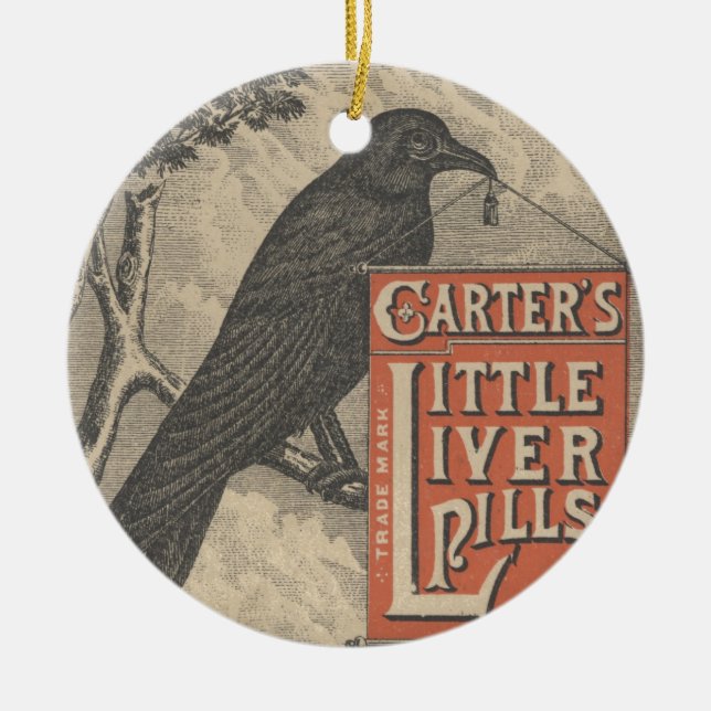 Carter's Little Liver Pills Ephemera Julgransprydnad Keramik (Framsidan)