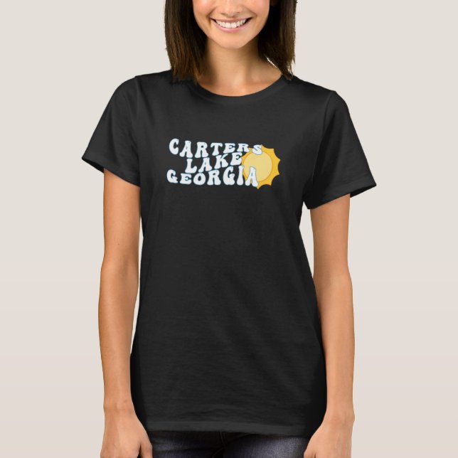 Carters Sjö Georgia GA Sunrise Vacation Souvenir T Shirt (Framsida)