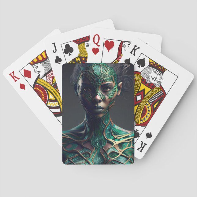 Cartes à jouer Fille Verte Casinokort (Baksidan)