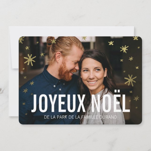Cartes de noël-foto | joyeux noël julkort (Framsida)