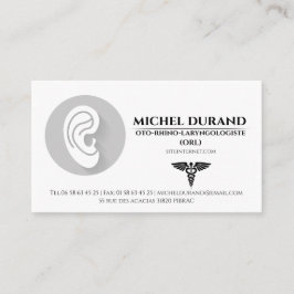 Cartes de visite Médicales ORL oto-rhino-laryngo Visitkort