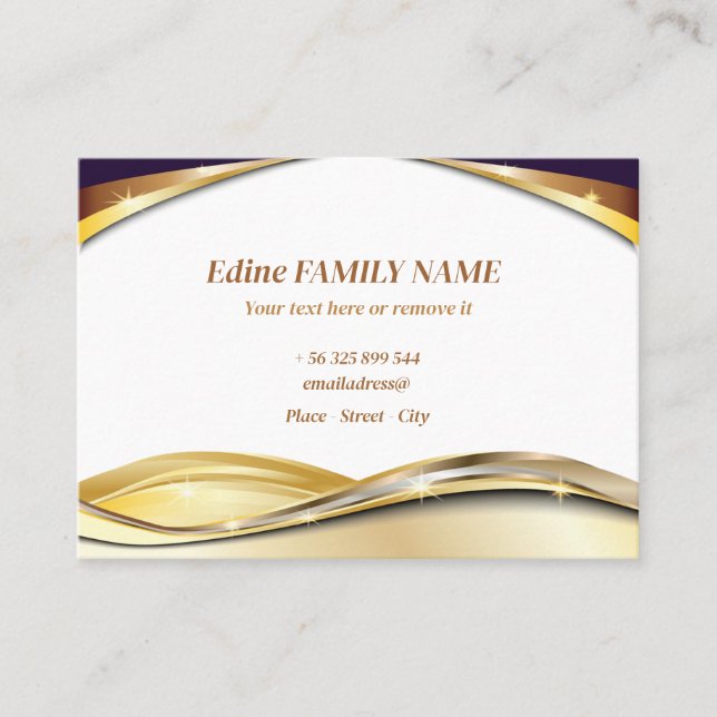 Cartes de visite ors noir luxe visitkort (Framsida)