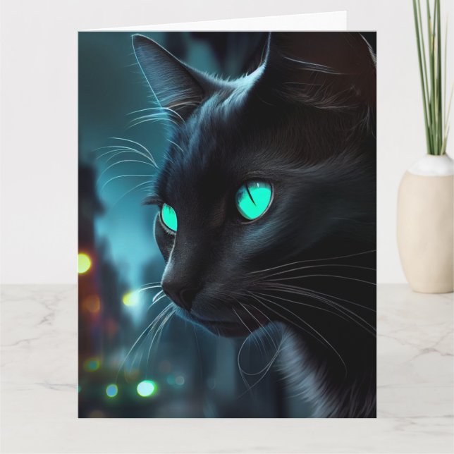 Cartes de vœux Black Cat Kort (Framsida)