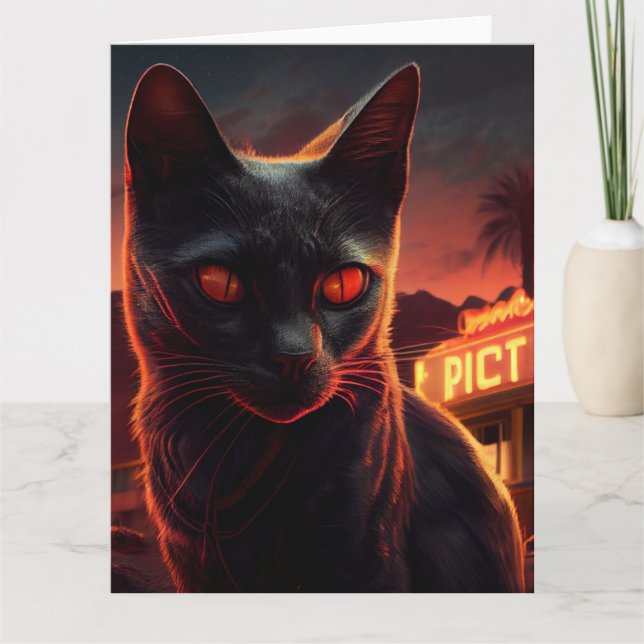 Cartes de vœux Black Cat Kort (Framsida)