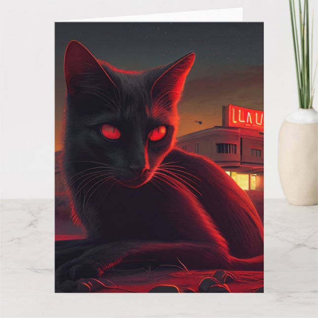 Cartes de vœux Black Cat Kort (Framsida)