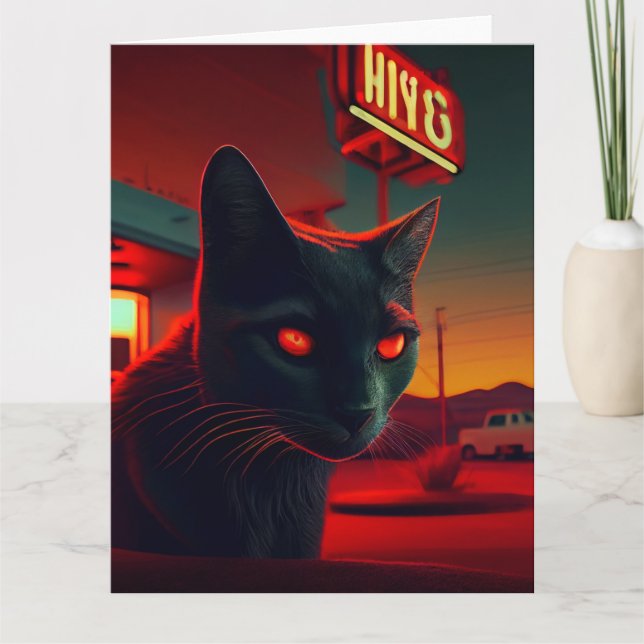 Cartes de vœux Black Cat Kort (Framsida)