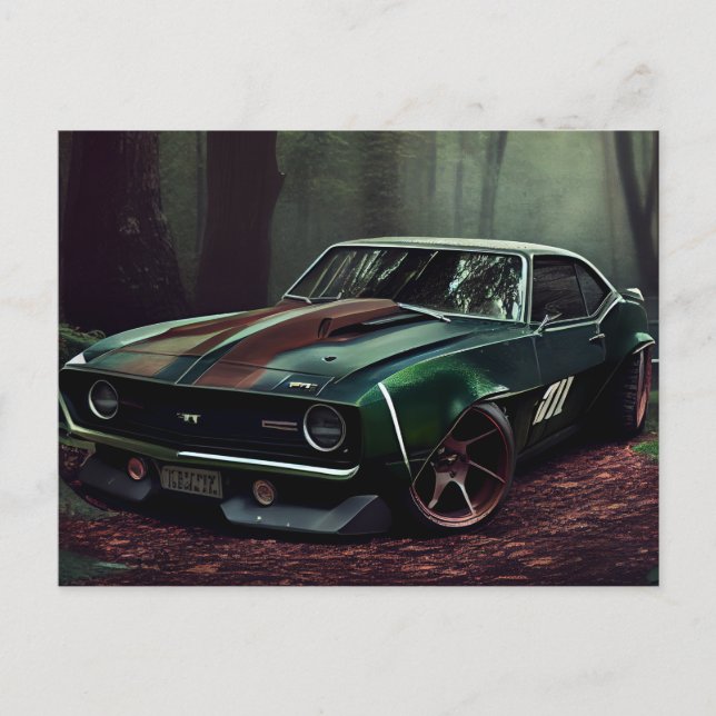 Cartes Postales auto forest Vykort (Framsida)
