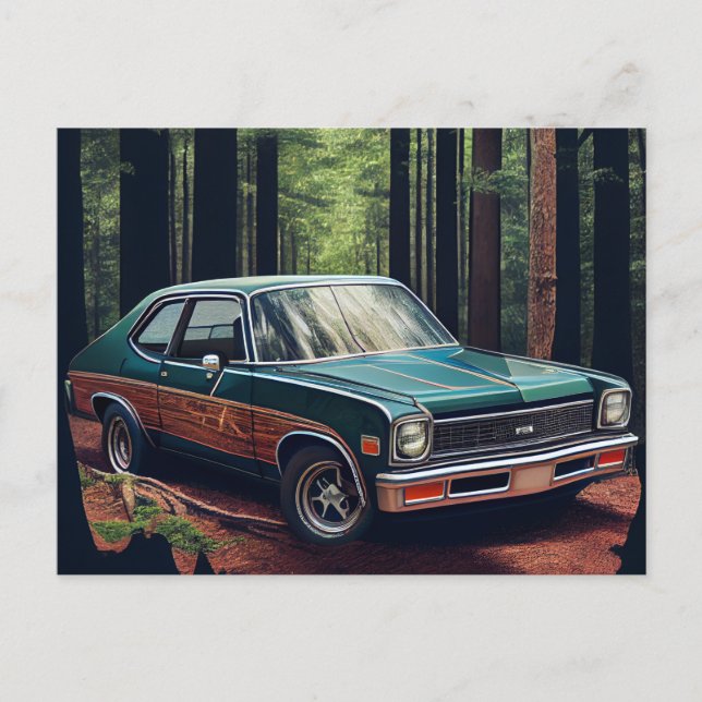 Cartes Postales auto forest Vykort (Framsida)