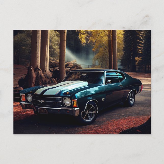 Cartes Postales auto forest Vykort (Framsida)