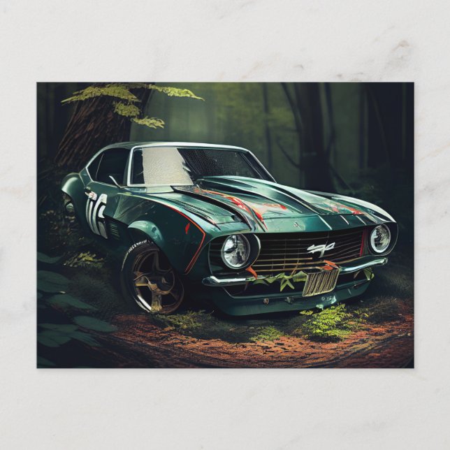 Cartes Postales auto forest Vykort (Framsida)