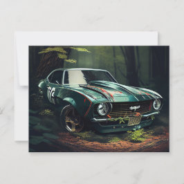 Cartes Postales auto forest Vykort