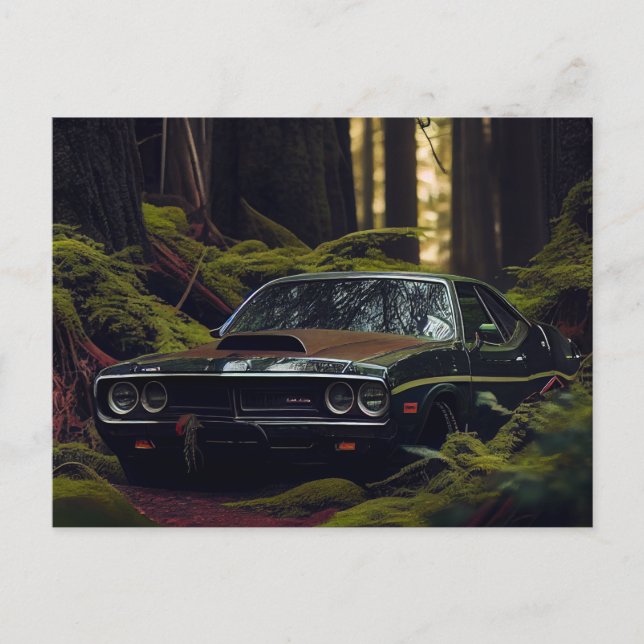 Cartes Postales auto forest Vykort (Framsida)