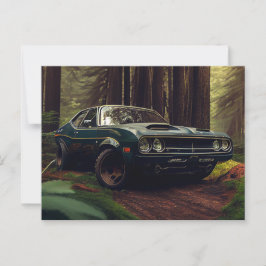 Cartes Postales auto forest Vykort