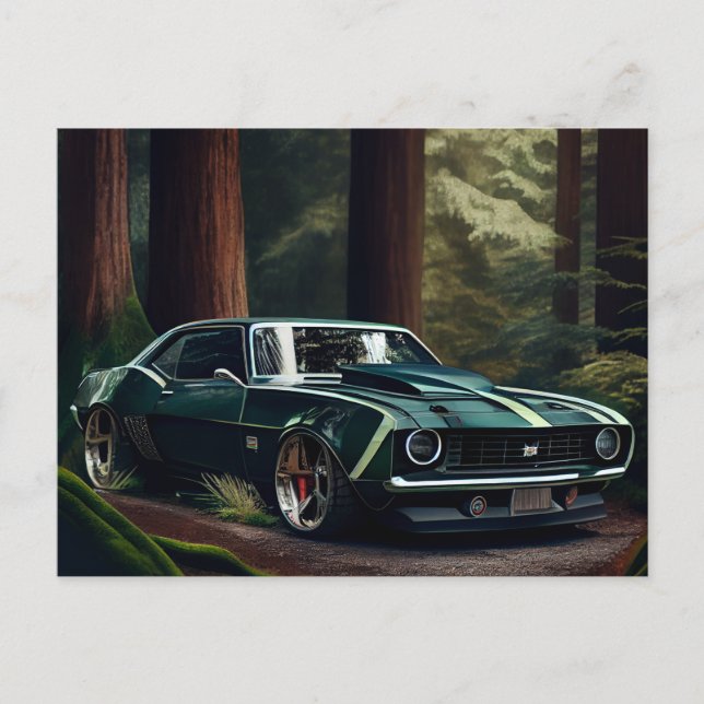 Cartes Postales auto forest Vykort (Framsida)