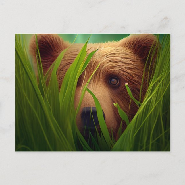 Cartes Postales bear herbe Vykort (Framsida)