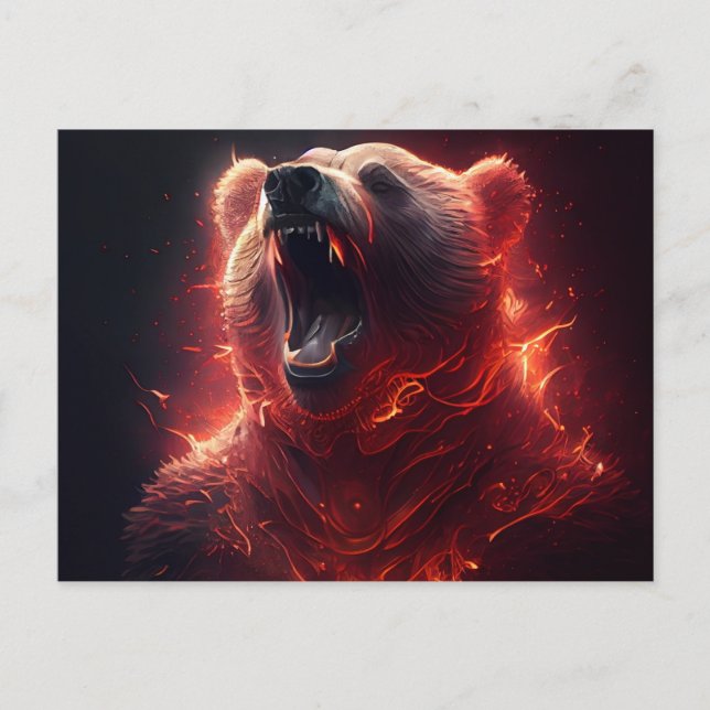 Cartes Postales bear red Vykort (Framsida)