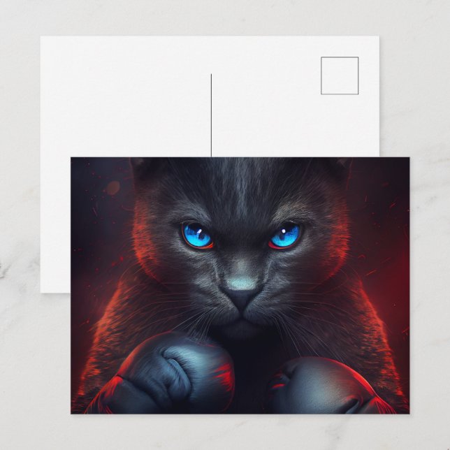 Cartes Postales Black Cat Vykort (Fram/baksida)