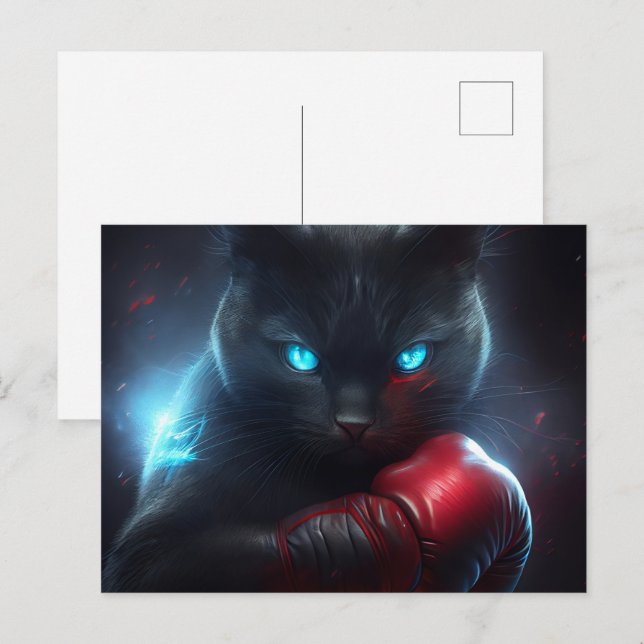 Cartes Postales Black Cat Vykort (Fram/baksida)