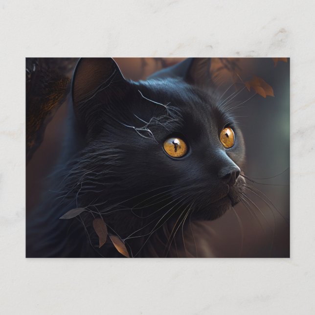 Cartes Postales Black Cat Vykort (Framsida)