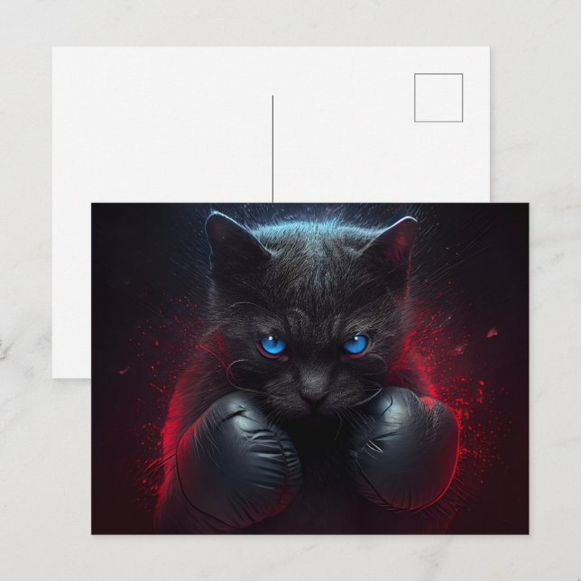 Cartes Postales Black Cat Vykort (Fram/baksida)