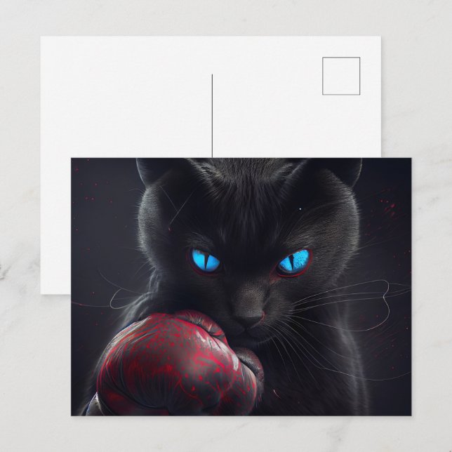 Cartes Postales Black Cat Vykort (Fram/baksida)