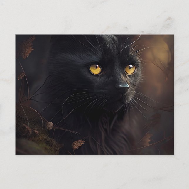 Cartes Postales Black Cat Vykort (Framsida)