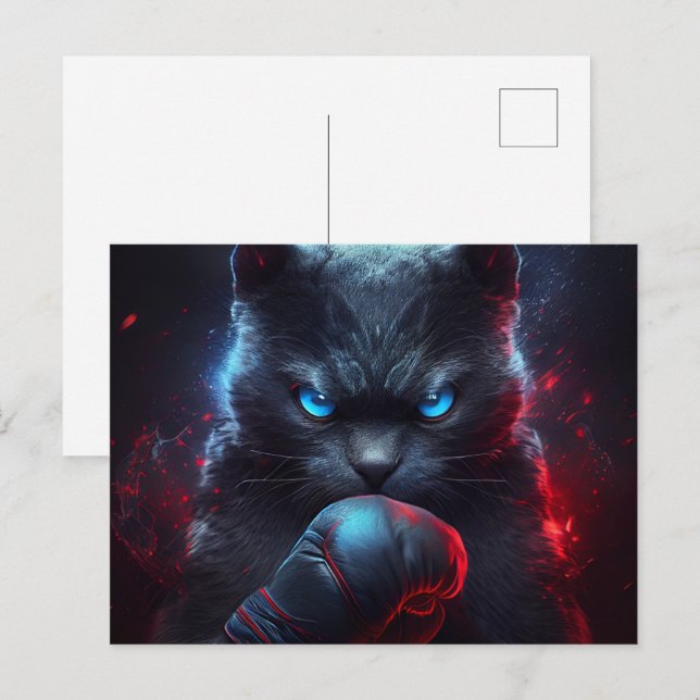Cartes Postales Black Cat Vykort (Fram/baksida)