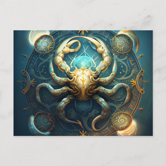 Cartes Postales Cancer Zodiac Vykort (Framsida)