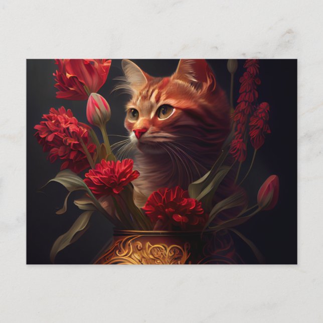 Cartes Postales Cat Fleur Vykort (Framsida)