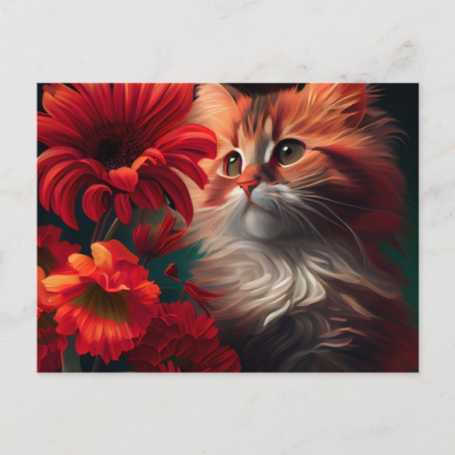 Cartes Postales Cat Fleur Vykort (Framsida)