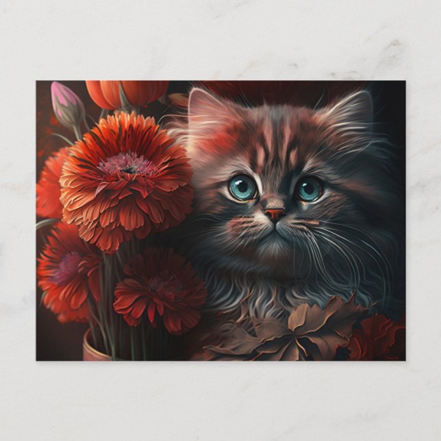 Cartes Postales Cat Fleur Vykort (Framsida)